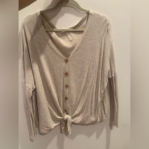 Knit button down top